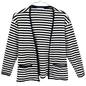 Jack Winter Womens L/XL Cardigan Navy White Breton Striped French Girl Knit